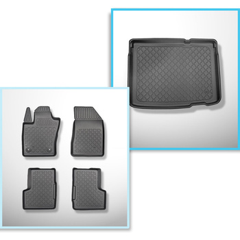 Kit tapis de coffre et tapis de voiture TPE pour: Jeep Renegade SUV (09.2014-...