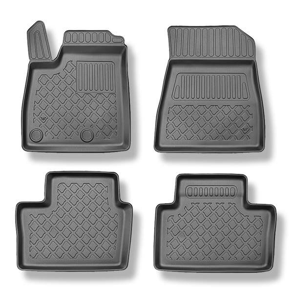 Tapis de sol en TPE adapté pour Renault Austral Mild Hybrid SUV (12.2022-....) - 5 sièges - tapis de voiture - noir