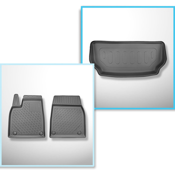 Kit tapis de coffre et tapis de voiture TPE pour: Tesla Model X SUV (01.2021-...