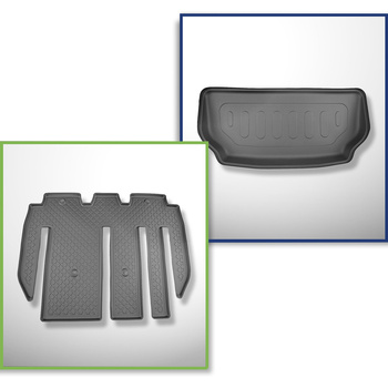 Kit tapis de coffre et tapis de voiture TPE pour: Tesla Model X SUV (01.2021-...