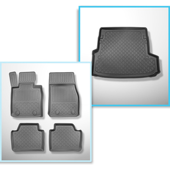 Kit tapis de coffre et tapis de voiture TPE pour: BMW 3 F31 Touring (12.2012-02.