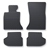 Tapis de sol en caoutchouc adapté pour BMW 5 F10, F11 Berline, Touring (2013-2017) - tapis de voiture - noir - 4 pcs.