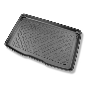 Tapis de coffre adapté pour Dacia Sandero III DJF Hayon (01.2021-....) - bac de coffre - protection de coffre voiture - coffre supérieur; plancher amovible en la position la plus haute