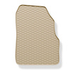 Tapis de sol en caoutchouc adapté pour Renault Scenic II Monospace (2003-2009) - tapis de voiture - beige - 3 pcs.