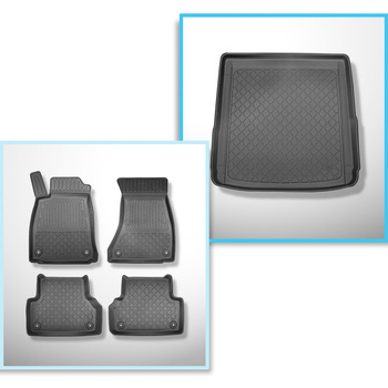 Kit tapis de coffre et tapis de voiture TPE pour: Audi A4 B9 Avant (11.2015-2024