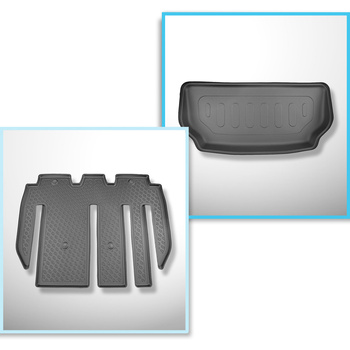 Kit tapis de coffre et tapis de voiture TPE pour: Tesla Model X SUV (01.2021-...