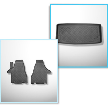 Kit tapis de coffre et tapis de voiture TPE pour: Volkswagen Multivan T5 Van (20
