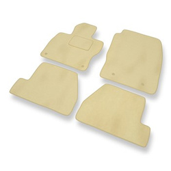 Tapis de Sol Velours adapté pour Ford Focus III Hayon, Break, Berline (2010-2018) - Premium tapis de voiture - beige