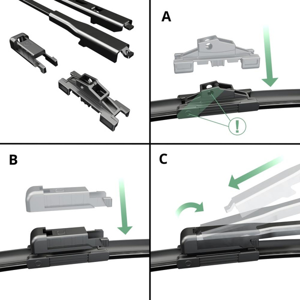 Balais d'essuie-glace de pare-brise adaptés pour Ford Tourneo Connect Van (09.2013-2022) - balais plat
