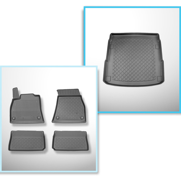 Kit tapis de coffre et tapis de voiture TPE pour: Audi e-tron SUV, Sportback (05.2019-2022)