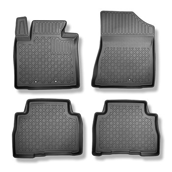 Tapis de sol en TPE adapté pour Kia Sorento II SUV (12.2015-10.2022) - 5 ou 7 sièges; sans la troisième rangée de sièges - tapis de voiture - noir