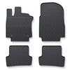 Tapis de sol en caoutchouc adapté pour Renault Clio IV Hayon (2012-2019) - tapis de voiture - noir - 4 pcs.