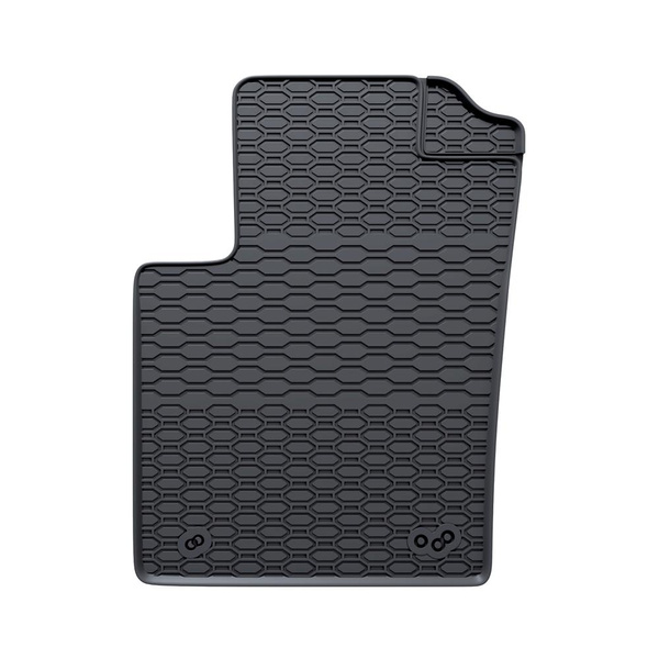 Tapis de sol en caoutchouc adapté pour Fiat 500 Hayon (2007-2024) - tapis de voiture - noir - 4 pcs.