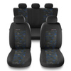 Housses de siège adaptées pour Peugeot 207 (2006-2013) - housse siege voiture universelles - couverture siege - UNE-BL