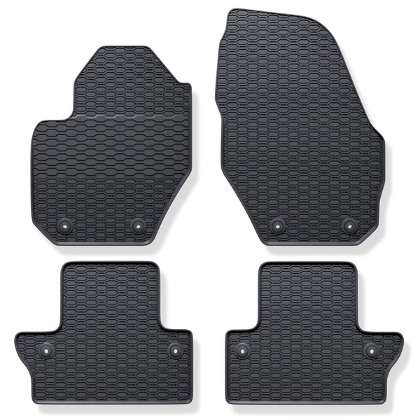 Tapis de sol en caoutchouc adapté pour Volvo S60 II Berline (2010-2019) - tapis de voiture - noir - 4 pcs.