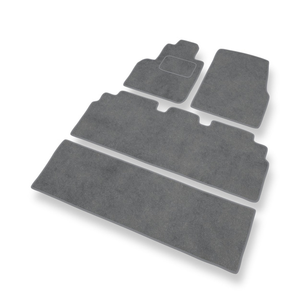Tapis de Sol Velours adapté pour Renault Espace IV Monospace (2002-2014) - Premium tapis de voiture - gris