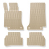 Tapis de sol en caoutchouc adapté pour Mercedes-Benz Classe C W205 Break, Berline (2013-2021) - tapis de voiture - beige - 4 pcs.