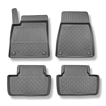 Tapis de sol en TPE adapté pour Polestar 2 Berline (07.2020-....) - tapis de voiture - noir