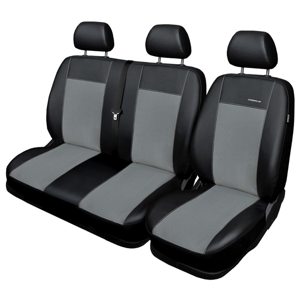 Housses de siège sur mesure adaptées pour Renault Trafic III Van (2014-....) 9 places (siège complet) - housse siege voiture - couverture siege - gris