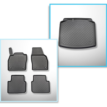 Kit tapis de coffre et tapis de voiture TPE pour: Skoda Scala Hayon (04.2019-...