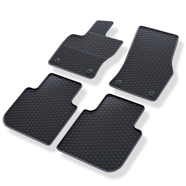 Tapis de sol en caoutchouc adapté pour Volkswagen Tiguan Allspace SUV (2017-....) - tapis de voiture - noir - 4 pcs.