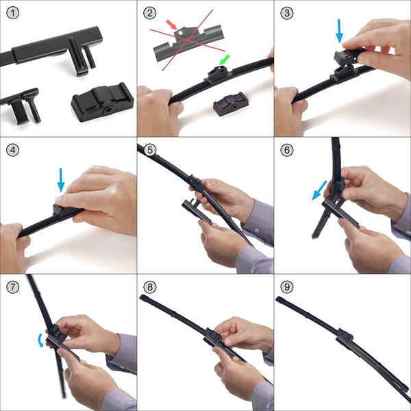 Balais d'essuie-glace de pare-brise adaptés pour Seat Alhambra I Van (07.2001-03.2010) - balais plat