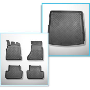 Kit tapis de coffre et tapis de voiture TPE pour: Audi A4 B8 Avant (04.2008-10.2