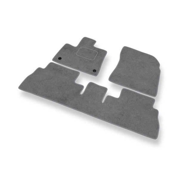 Tapis de Sol Velours adapté pour Peugeot Rifter Van (2019-....) 5-places - Premium tapis de voiture - gris