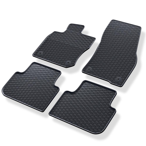 Tapis de sol en caoutchouc adapté pour Volkswagen Tiguan III Crossover (2024-....) - tapis de voiture - noir - 4 pcs.