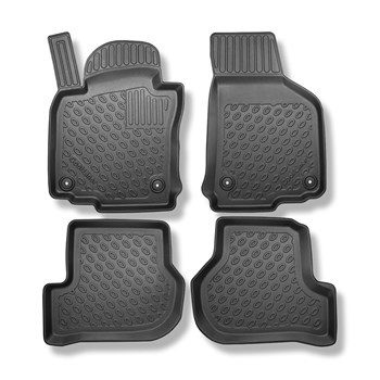 Tapis de sol en TPE adapté pour Skoda Octavia II Liftback (03.2004-01.2013) - tapis de voiture - noir