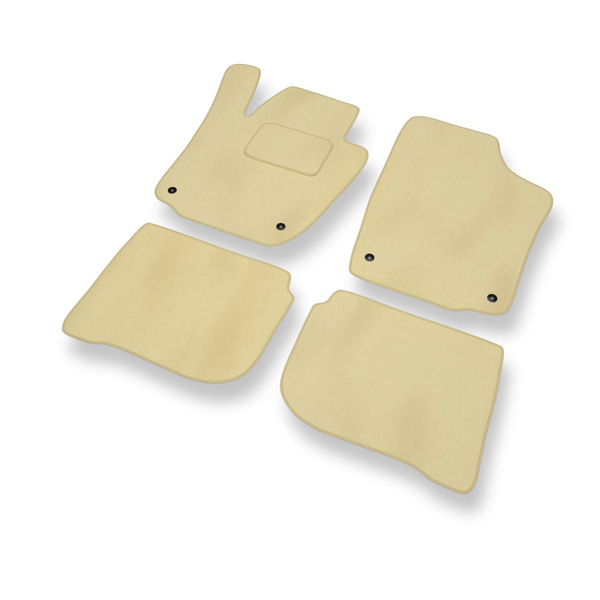 Tapis de Sol Velours adapté pour Seat Toledo IV Liftback (2012-2018) - Premium tapis de voiture - beige