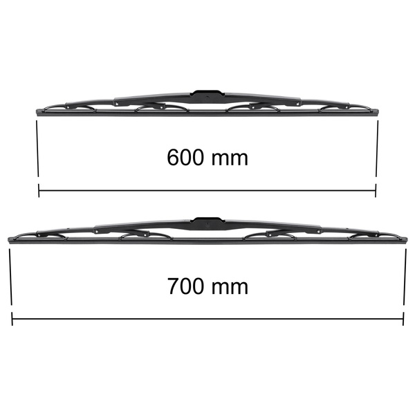 Balais d'essuie-glace de pare-brise adaptés pour Ford Transit V Van (2000-2006) - balais standard
