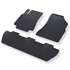 Tapis de sol en caoutchouc adapté pour Peugeot Partner II Van (2008-2018) - tapis de voiture - noir - 3 pcs.