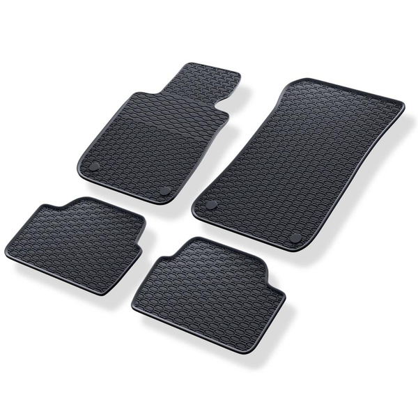 Tapis de sol en caoutchouc adapté pour BMW X1 E84 Crossover (2009-2015) - tapis de voiture - noir - 4 pcs.
