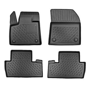 Tapis de sol en TPE adapté pour Peugeot 5008 II SUV (12.2015-10.2022) - sans la troisième rangée de sièges - tapis de voiture - noir