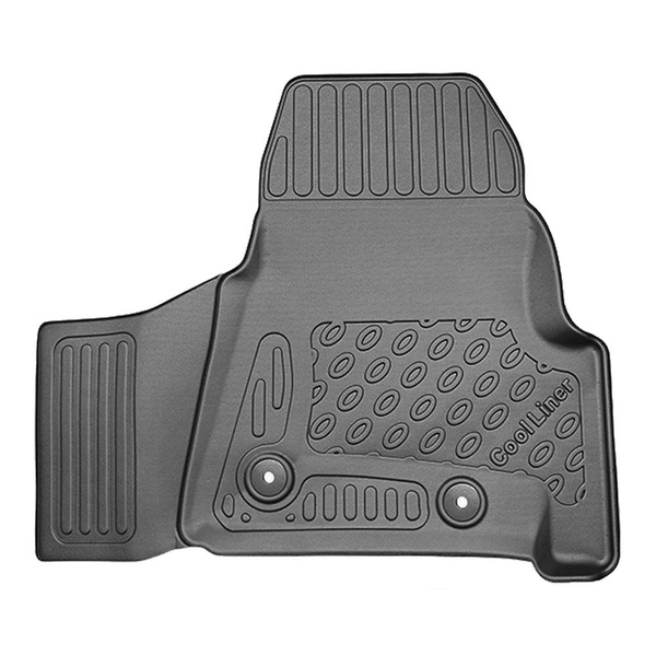 Kit tapis de coffre et tapis de voiture TPE pour: Ford Transit Custom L2 Van (01.2013- 06.2023) - Boîte de vitesse manuelle;solo anteriori;version courte et longue;Cargo 2/3 sièges version véhicule utilitaire;pour la 3ème rangée de sièges