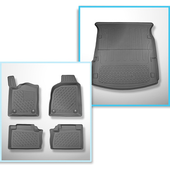 Kit tapis de coffre et tapis de voiture TPE pour: Dodge Durango III SUV (01.2011
