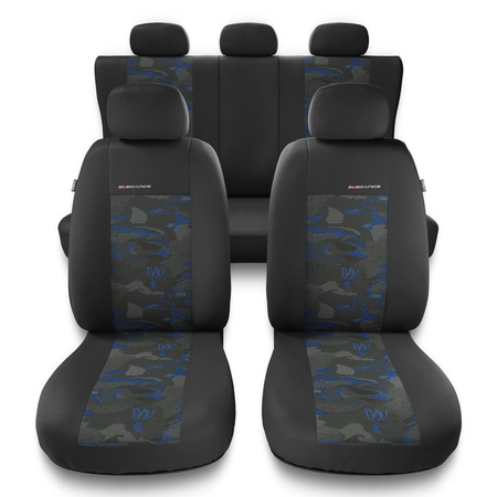 Housses de siège adaptées pour Peugeot 208 I, II (2012-....) - housse siege voiture universelles - couverture siege - UNE-BL