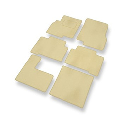 Tapis de Sol Velours adapté pour Mitsubishi Grandis Monospace (2003-2011) - Premium tapis de voiture - beige