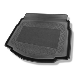 Tapis de coffre adapté pour Volkswagen Golf VII Hayon (10.2012-12.2019) - bac de coffre - protection de coffre voiture - avec roue de secours à usage temporaire / kit de réparation ; sur le coffre supérieur et inférieur