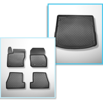 Kit tapis de coffre et tapis de voiture TPE pour: Ford Focus III Break (03.2011-