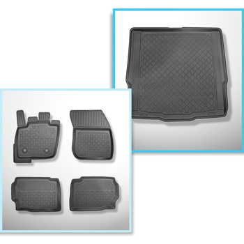 Kit tapis de coffre et tapis de voiture TPE pour: Ford Mondeo V Break (01.2015-2