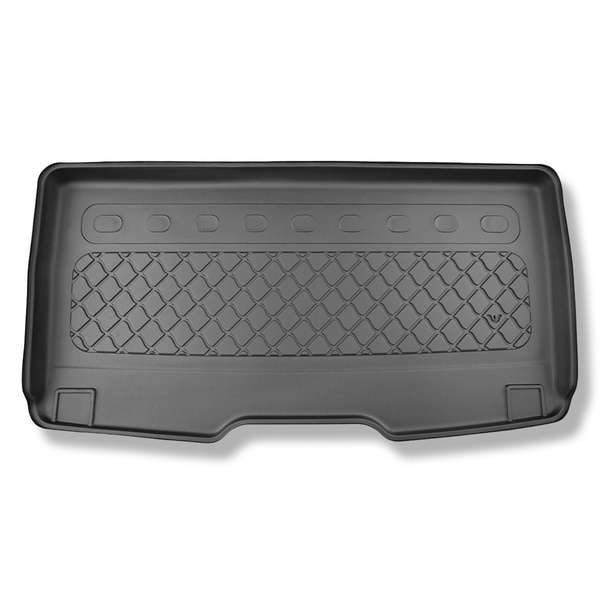 Tapis de coffre adapté pour Volkswagen Multivan T7 Van (10.2021-....) - bac de coffre - protection de coffre voiture - empattement long; pour l'espace derriere 3e rangée de sieges; aussi pour la version eHybrid PHEV