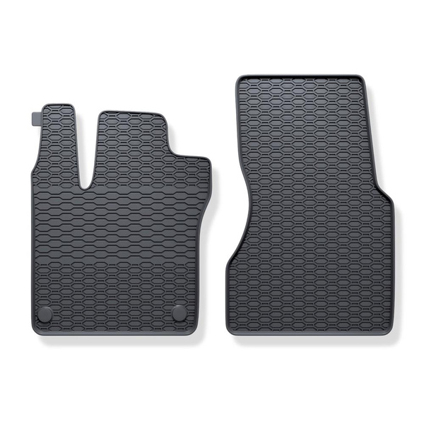 Tapis de sol en caoutchouc adapté pour Smart Fortwo III Hayon (2014-2019) - tapis de voiture - noir - 2 pcs.