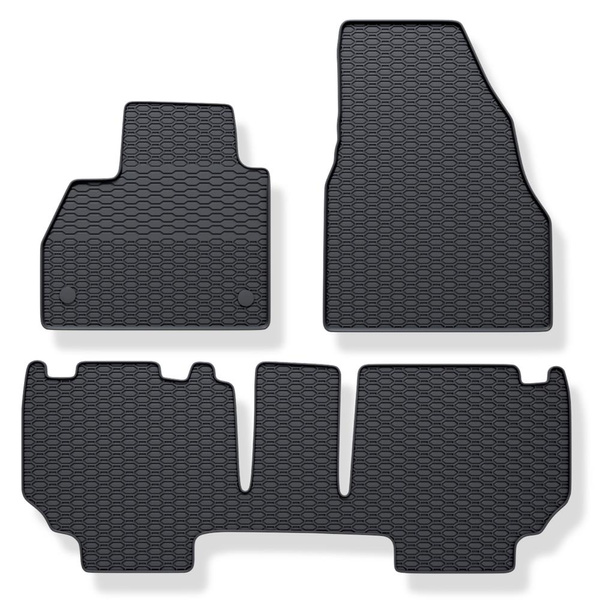 Tapis de sol en caoutchouc adapté pour Mercedes-Benz Citan Van (2012-2021) - tapis de voiture - noir - 3 pcs.