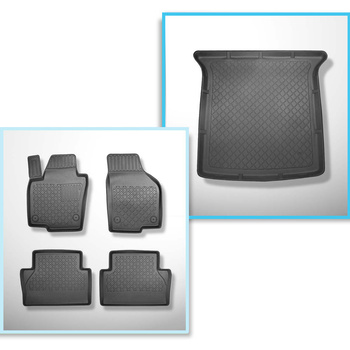 Kit tapis de coffre et tapis de voiture TPE pour: Seat Alhambra II Van (09.2010-