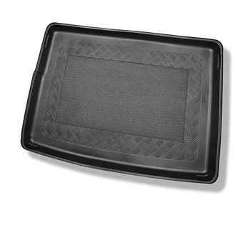 Tapis de coffre adapté pour Opel Astra K Hayon (11.2015-12.2021) - bac de coffre - protection de coffre voiture - coffre supérieur ; avec roue de secours à usage temporaire