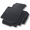 Tapis de sol en caoutchouc adapté pour Volkswagen New Beetle Hayon, Cabriolet (1998-2010) - tapis de voiture - noir - 4 pcs.