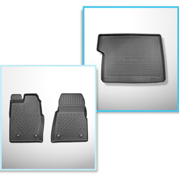 Kit tapis de coffre et tapis de voiture TPE pour: Ford Tourneo Custom Van (02.20