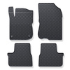 Tapis de sol en caoutchouc adapté pour Peugeot 2008 SUV (2013-2019) - tapis de voiture - noir - 4 pcs.